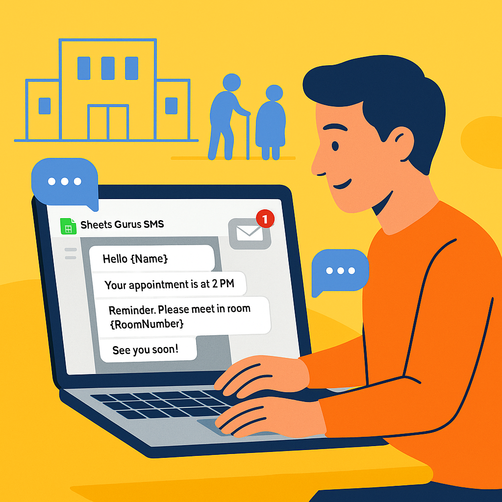 sending bulk sms from google sheets for senior facilities