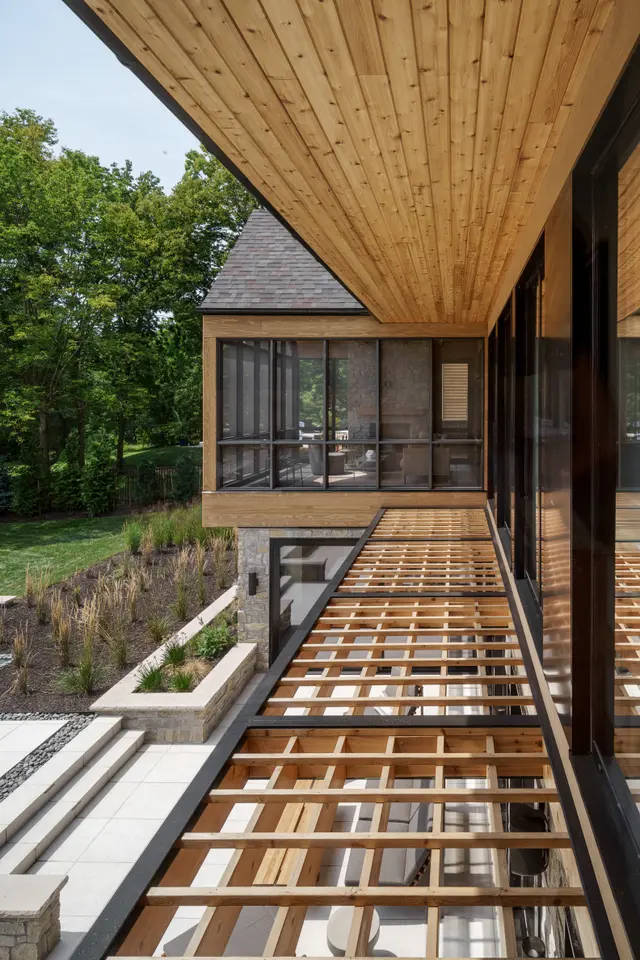 Sagamore bathroom with stone and wood accents