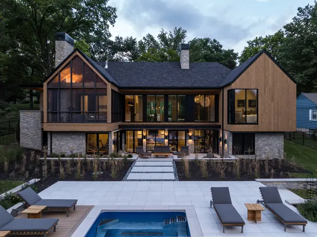 Sagamore patio with mountain backdrop
