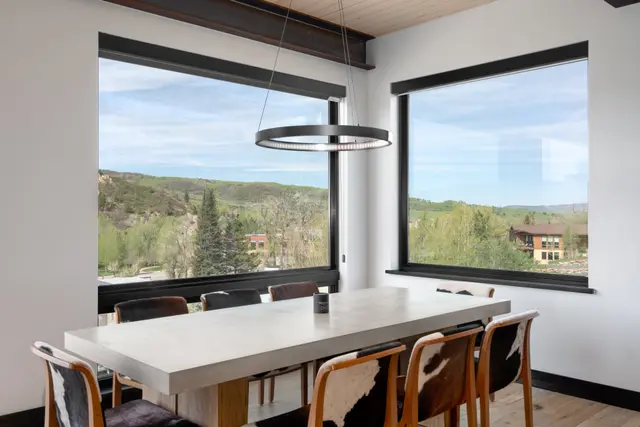 Steamboat reading nook with built-in shelves