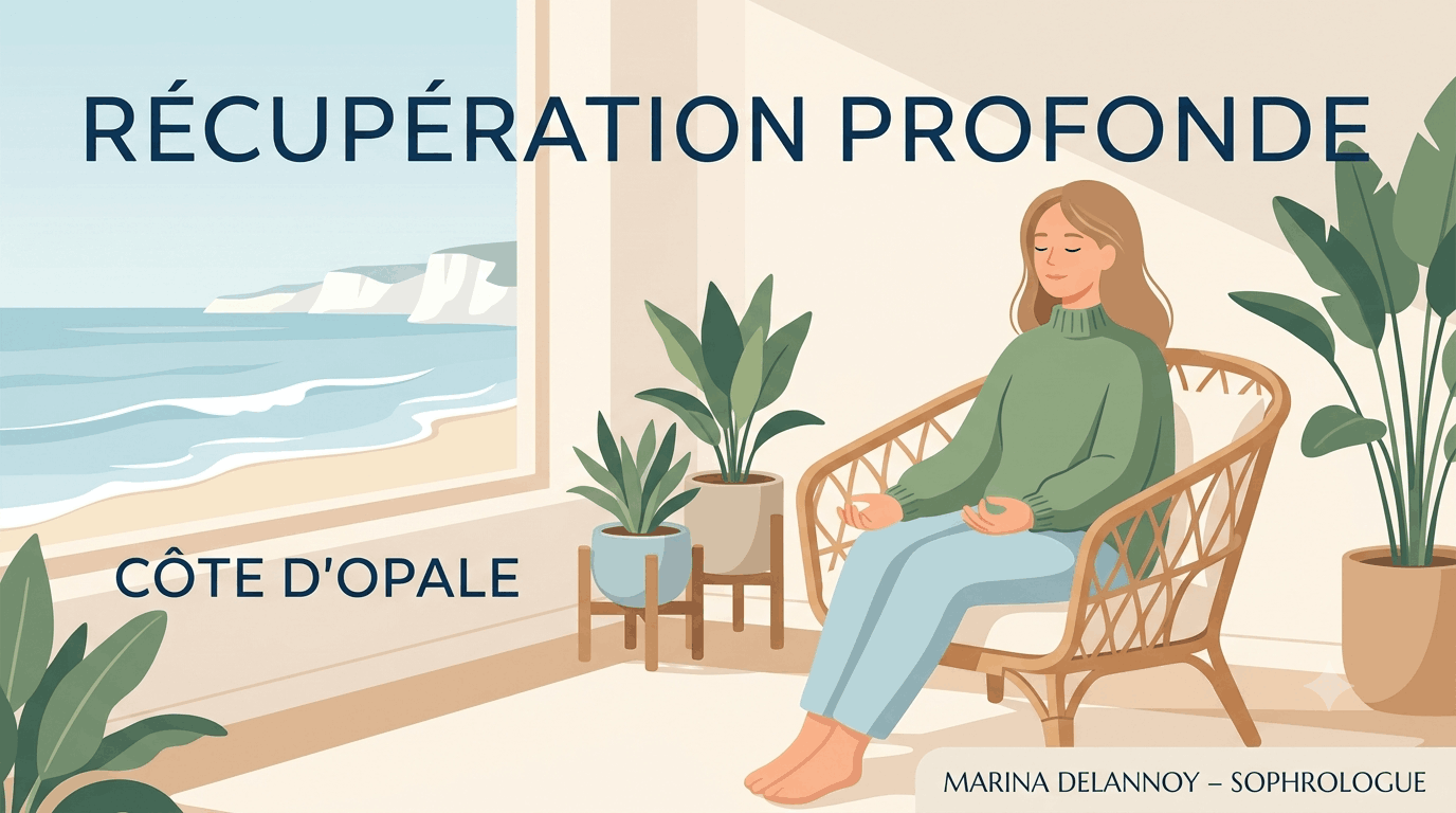 Illustration femme sophrologie Côte d'Opale