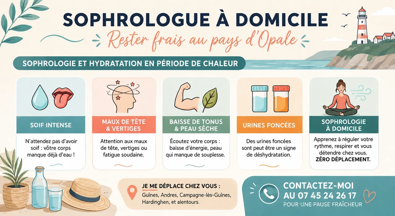 infographie conseils pour bien vivre la canicule à Guînes et sur le Pays d'Opale