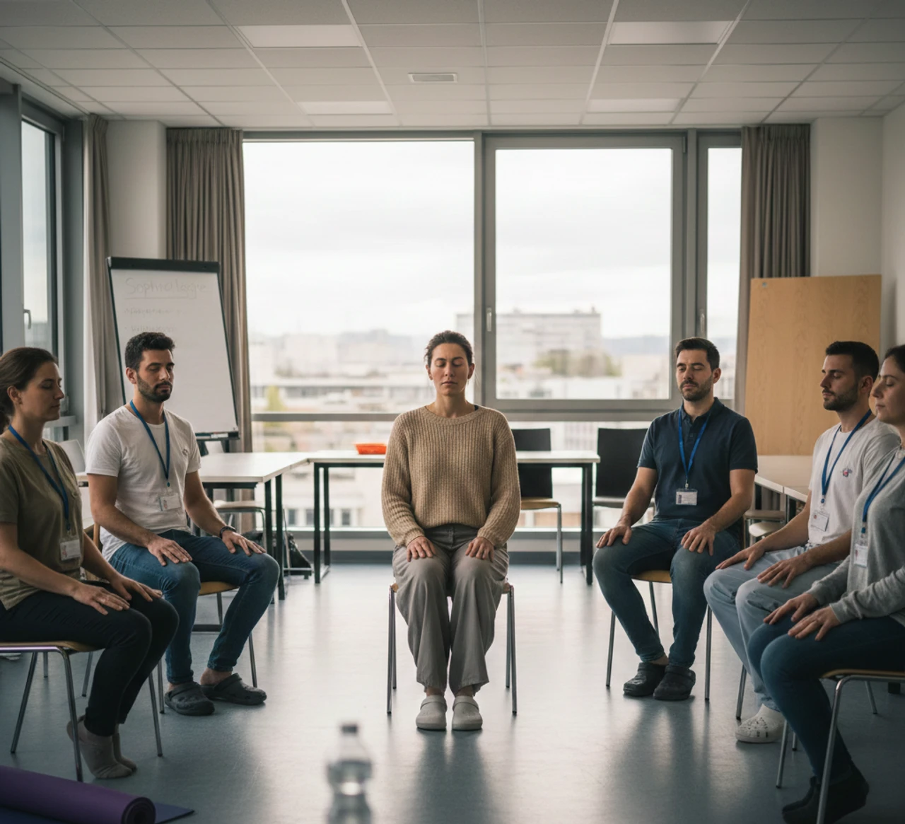 Une séance collective à l'hôpital
