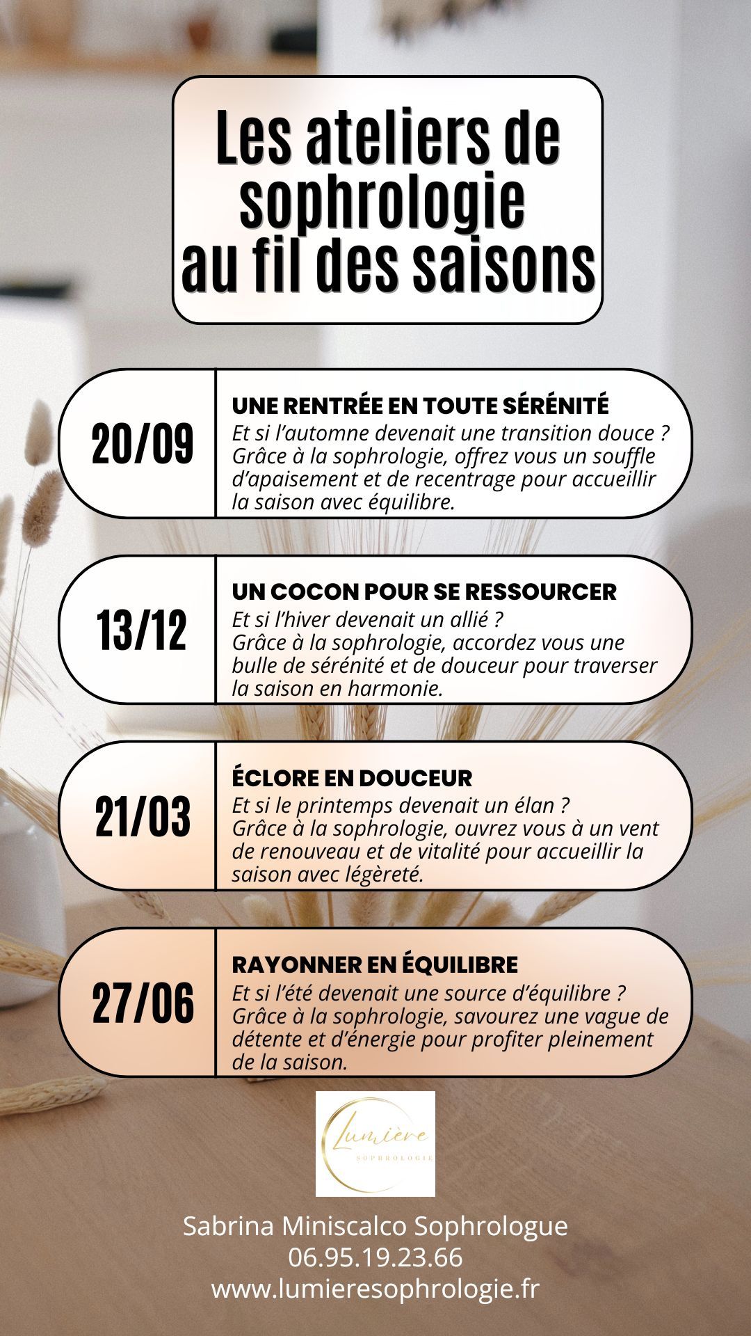 La sophrologie au fil des saisons 2025/2026