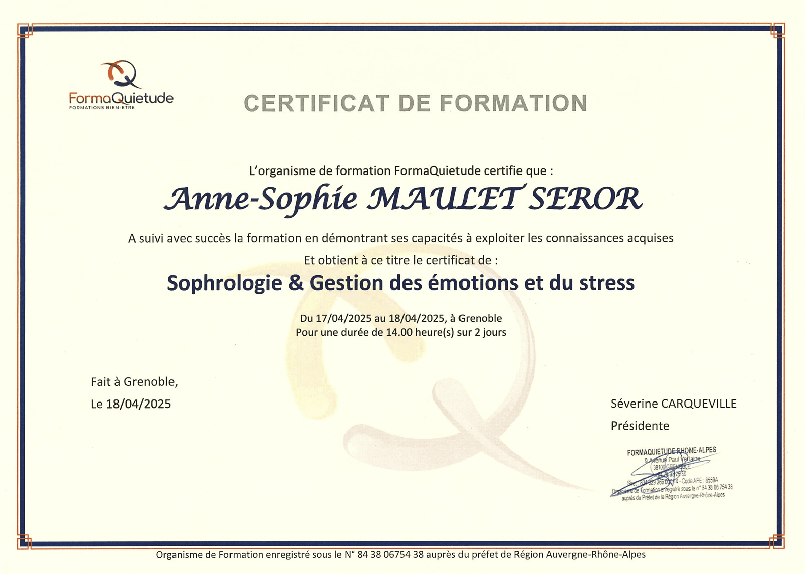 Spécialisation Gestion des Emotions et du Stress
