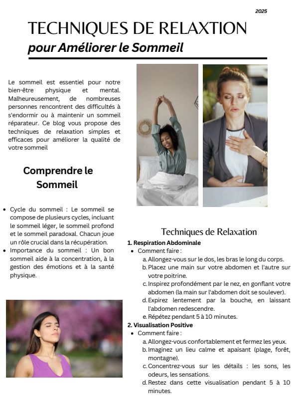 le sommeil réparateur