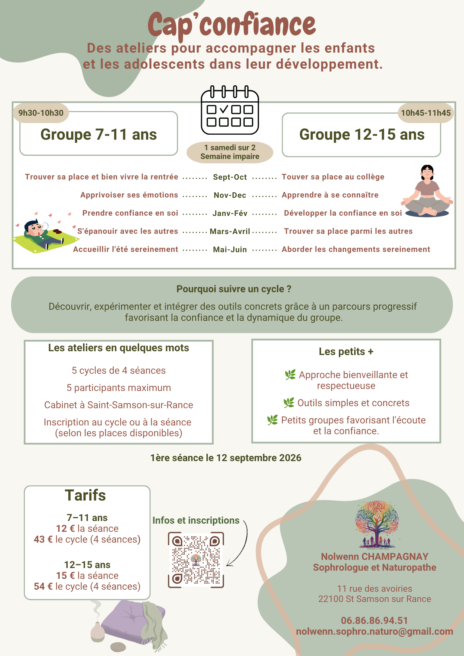 programme Cap'Confiance – Ateliers de sophrologie pour les enfants et les adolescents près de Dinan
