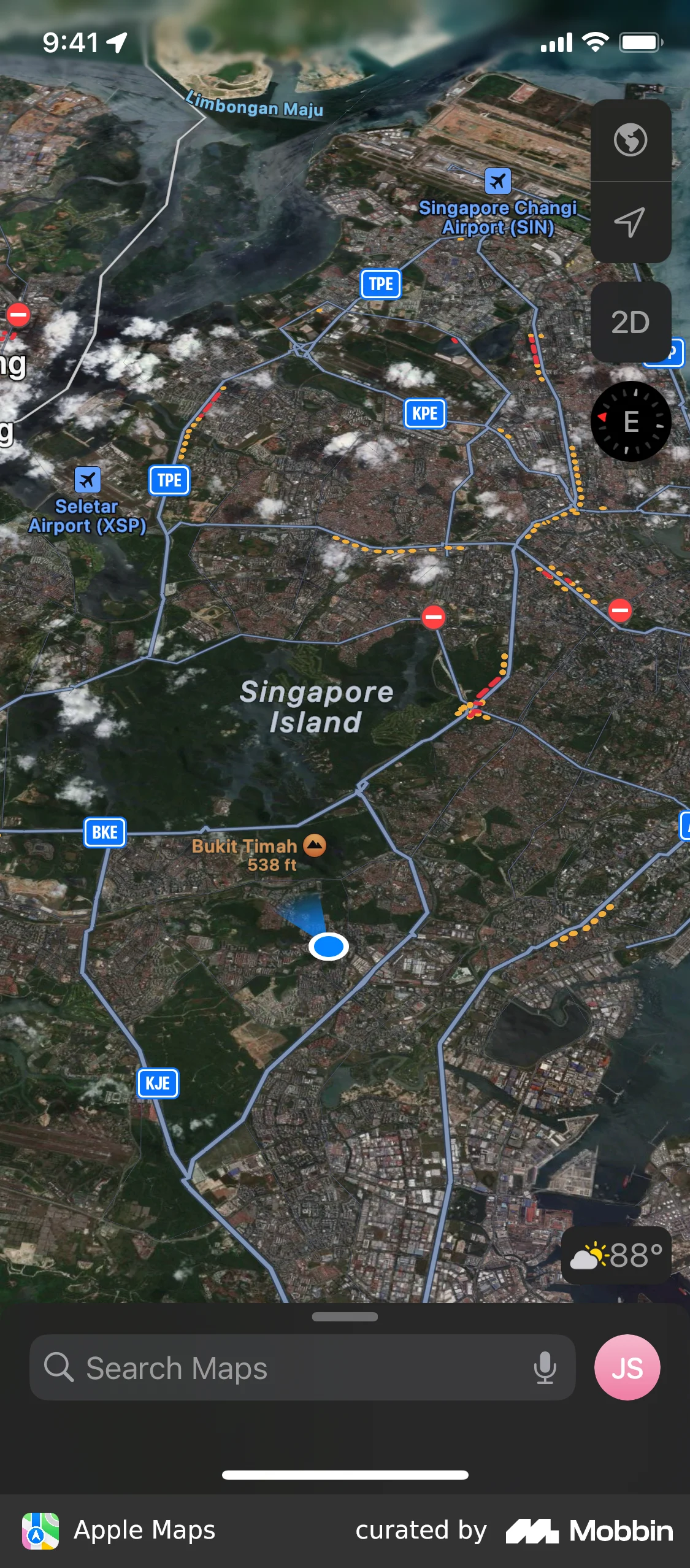 Apple Maps Switching map view screen