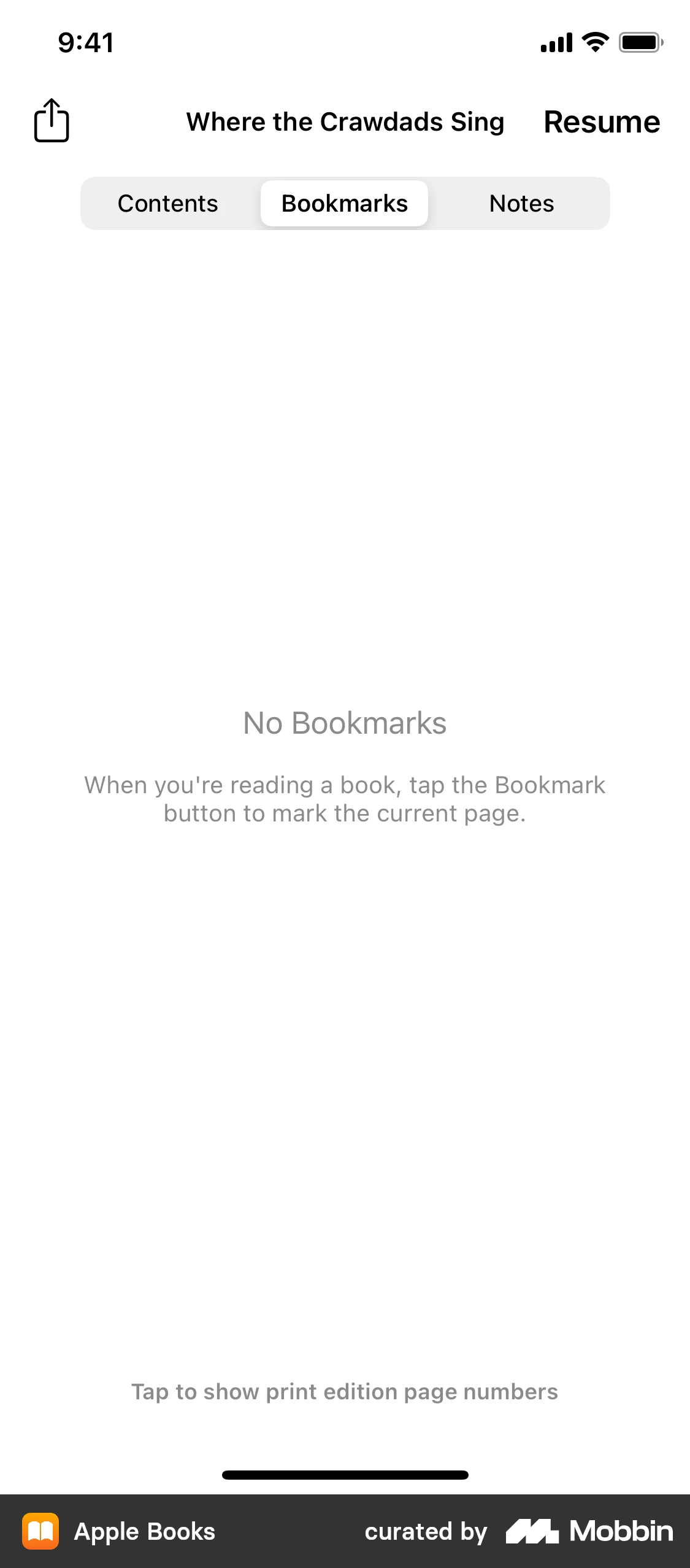 Apple Books screen