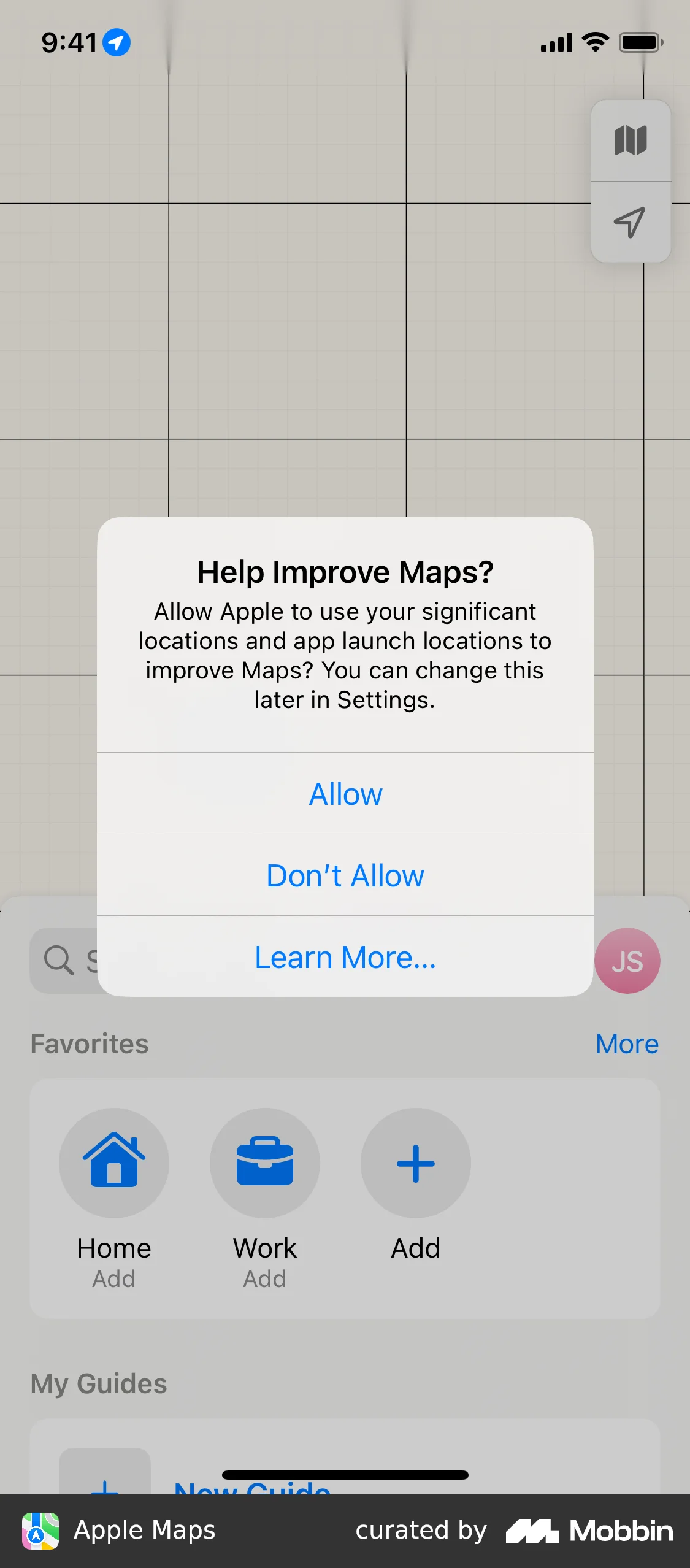 Apple Maps Map screen