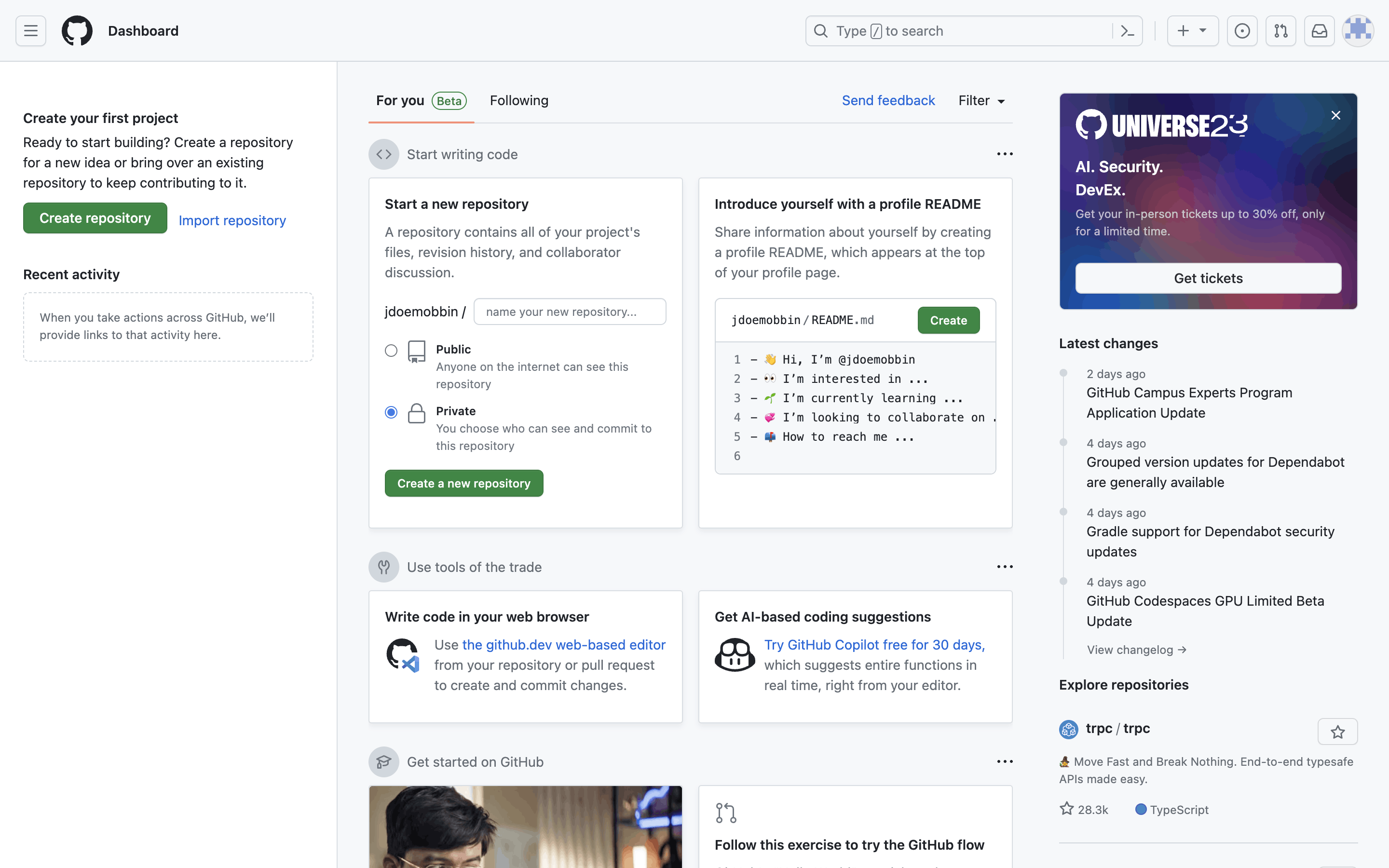 GitHub Web Screen | Mobbin