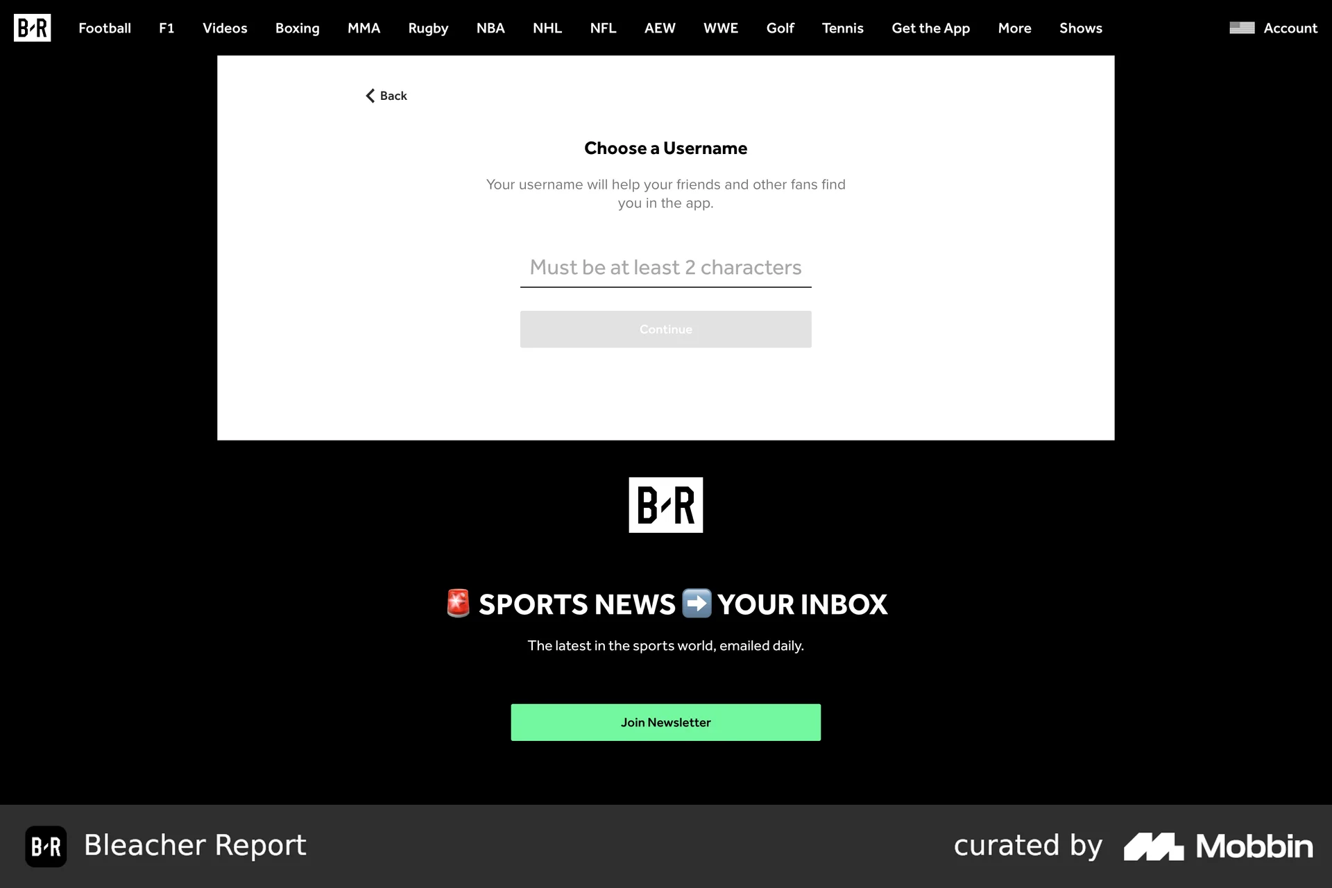 Bleacher Report Web Screen | Mobbin