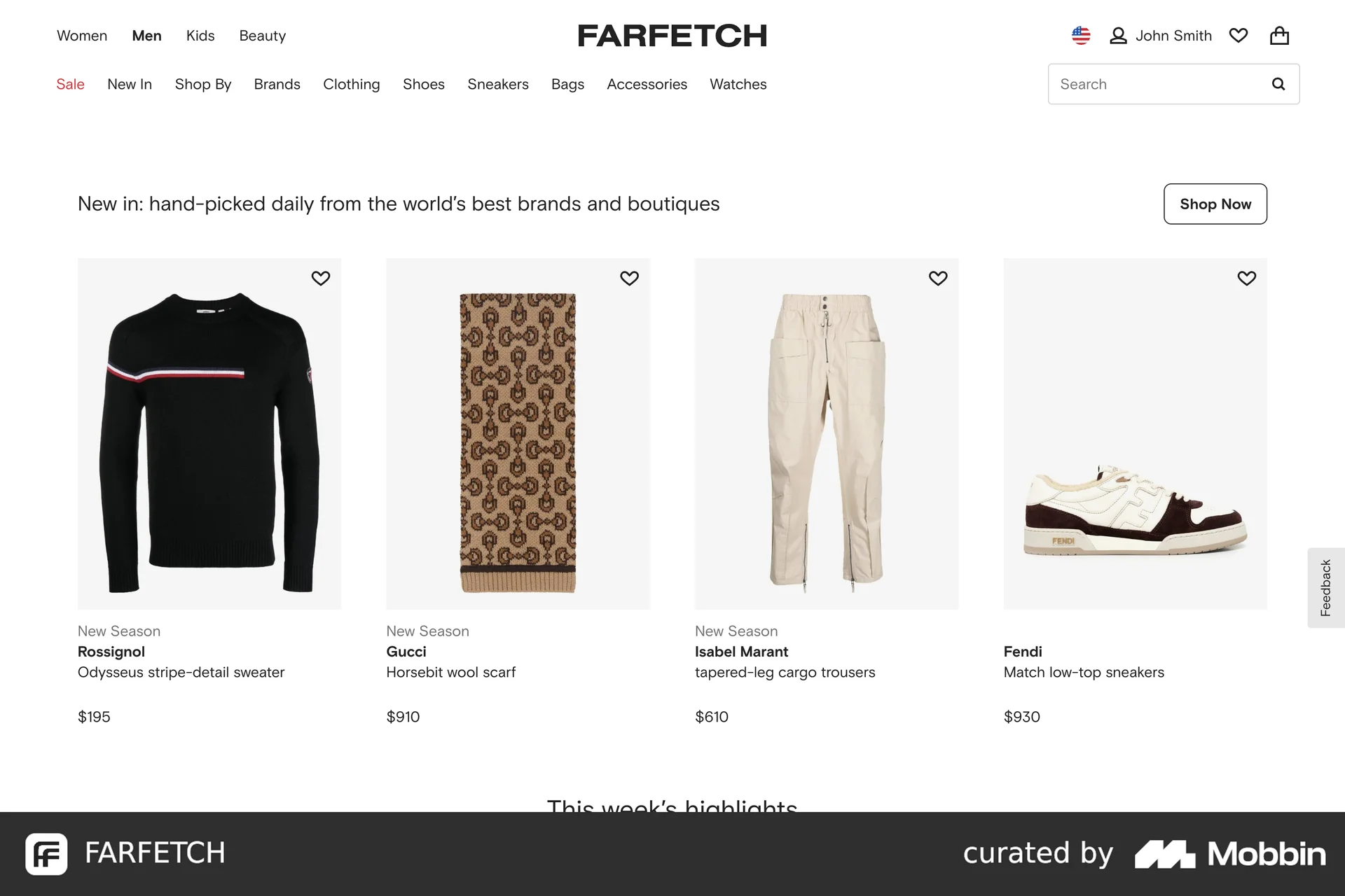FARFETCH Web Screen | Mobbin