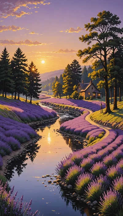 Whispering Woods: Emily's Evening Solace by the River