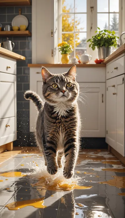 The Misadventures of Regret Cat: A Sticky, Floury, Feathered Day