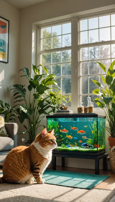 Regret Cat and the Giant Fish Tank
