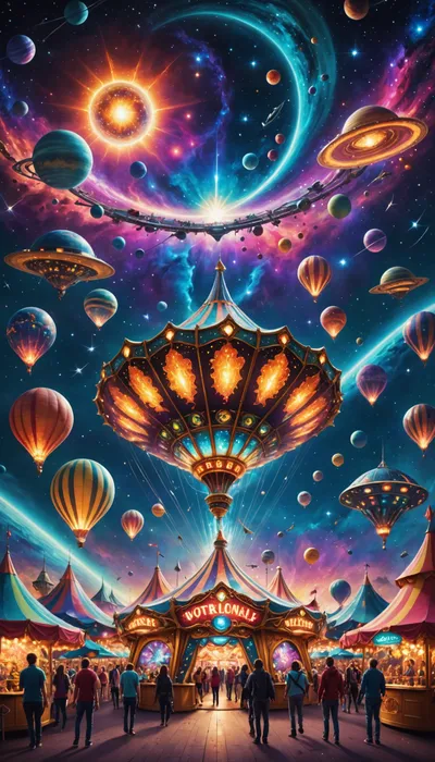 Elara Pike and the Cosmic Carnival: A Starship Captain's Surreal Encounter