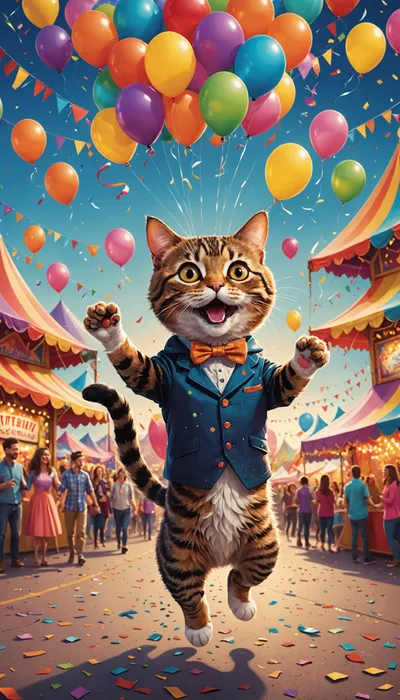 Regret Cat's Balloon Adventure: A Feline's Flight of Fancy