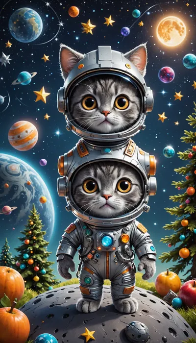 Regret Cat's Sweet Adventure with the Space Monkey