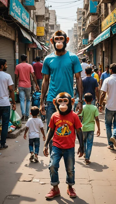 A Monkey's Search for Belonging in Karachi