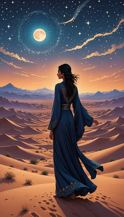 Eternal Moments: Layla and Majnun's Love Beneath the Persian Moon