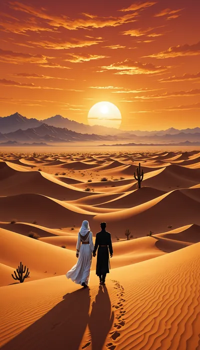 A Fateful Reunion: Layla and Majnun's Star-Crossed Love in the Desert