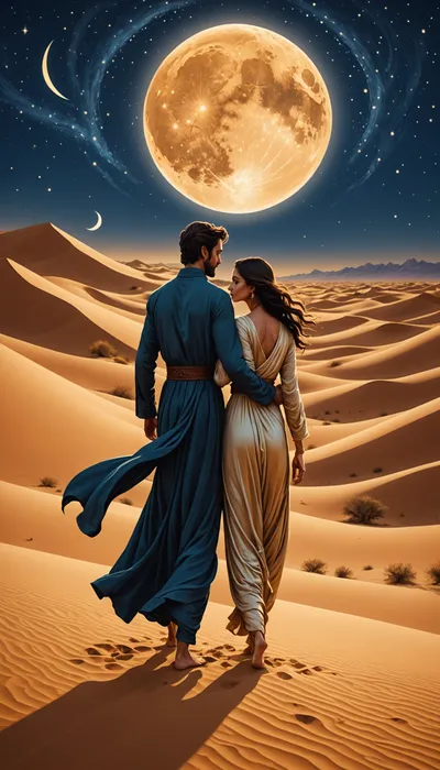 Eternal Love Amidst Moonlit Desert Sands: The Tale of Layla and Majnun