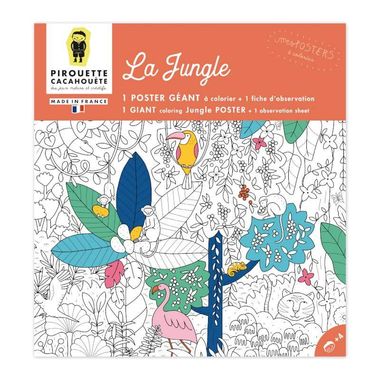 Poster géant Jungle à colorier, imprimé en France