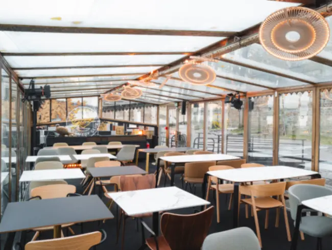Glass-Roofed Restaurant with Natural Light in Paris