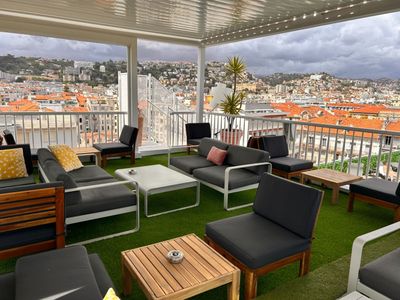 Rooftop terraces with panoramic sea, city and mountain views