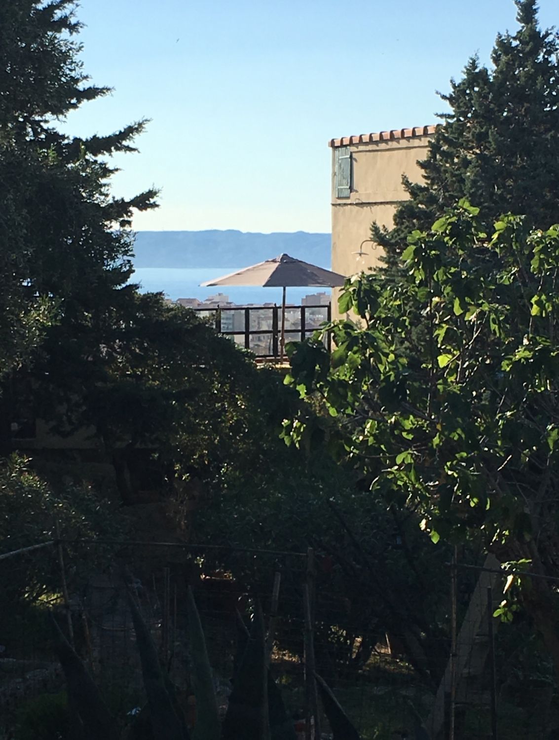 Outdoor spaces in villa with swimming pool garden and exceptional view of Marseille