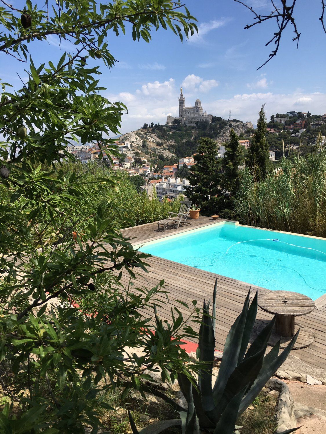 Outdoor spaces in villa with swimming pool garden and exceptional view of Marseille