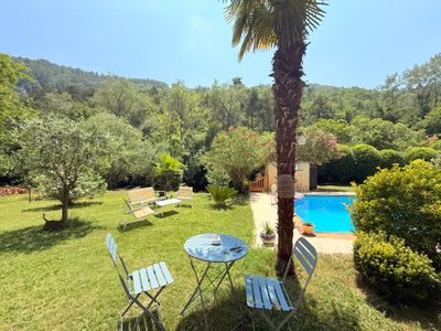 Large swimming pool - Shady garden with views of the river and forest