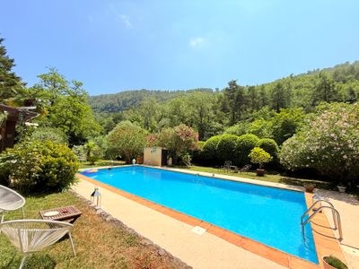 Large swimming pool - Shady garden with views of the river and forest