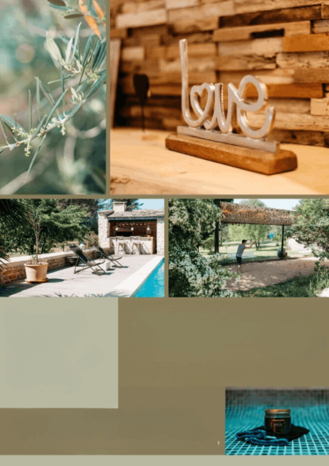 Garden with swimming pool, pool house and petanque court 