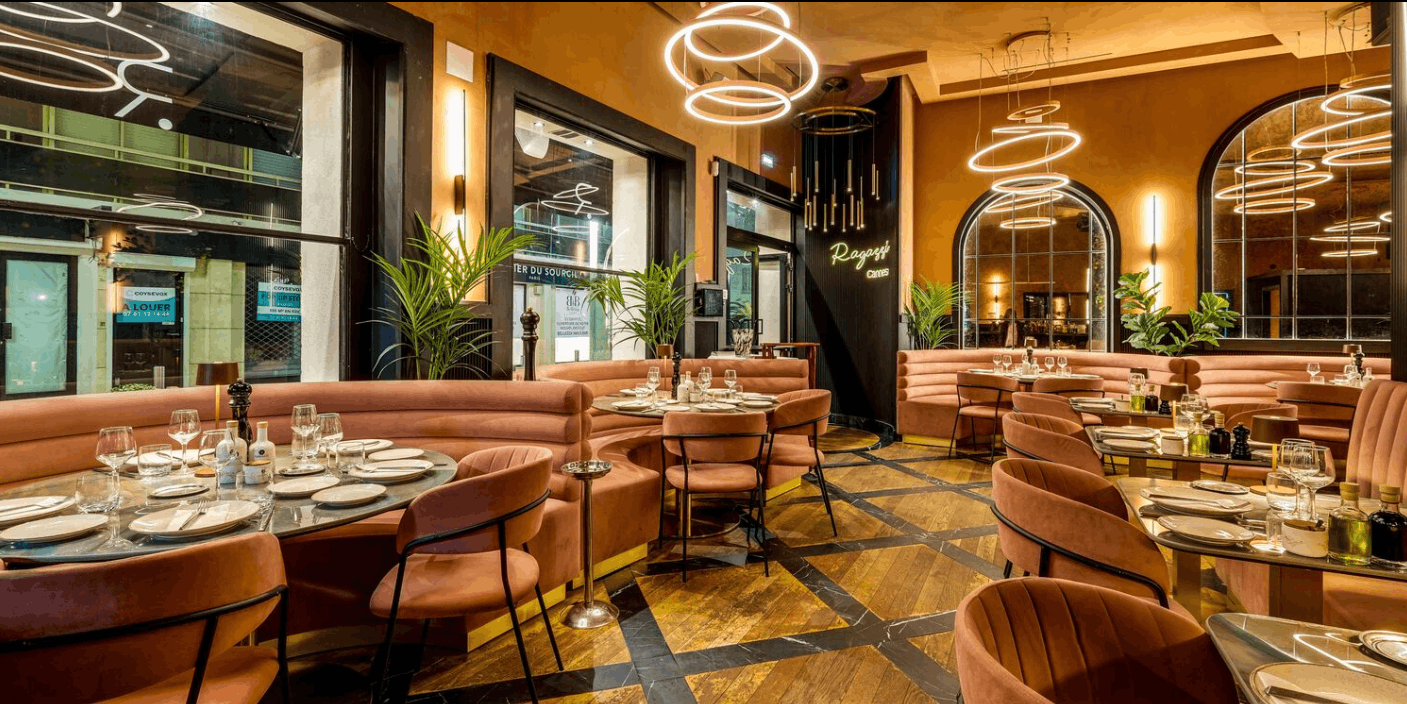 Restaurant italien chic à Cannes Carré d'Or pour les événements privés et d'entreprise