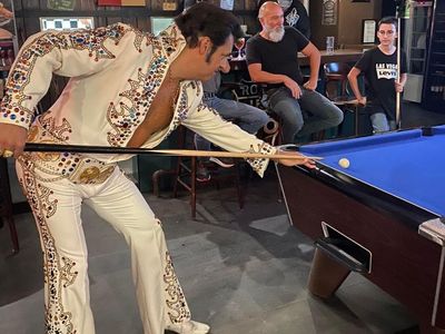 Route 66 style restaurant room and terrace USA