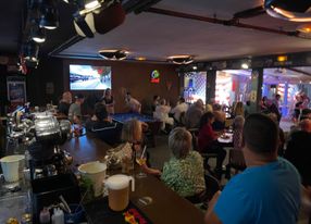 Route 66 style restaurant room and terrace USA