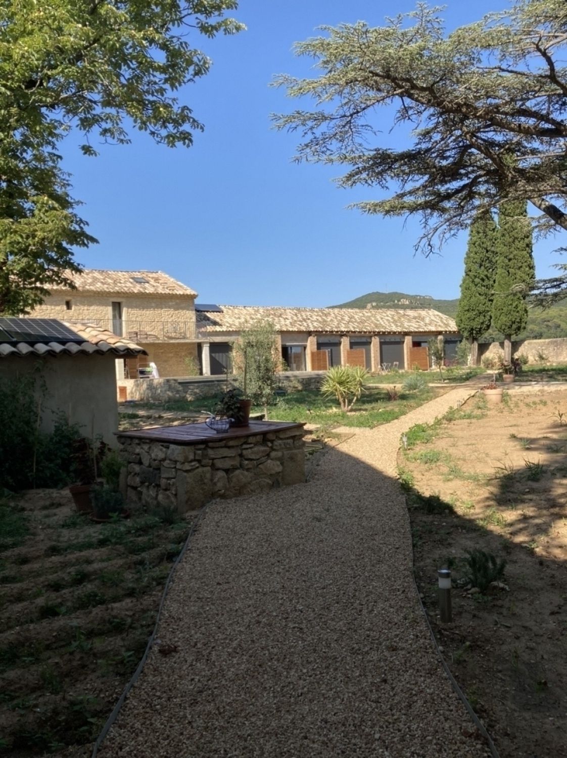 Vineyard Venue in Gard Rhodanien with UNESCO World Heritage View