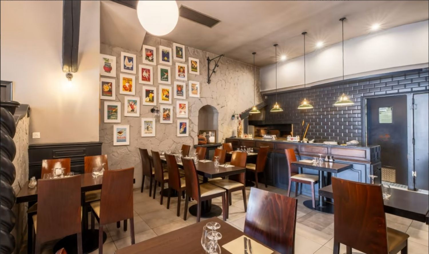 Spacious two-level restaurant rooms