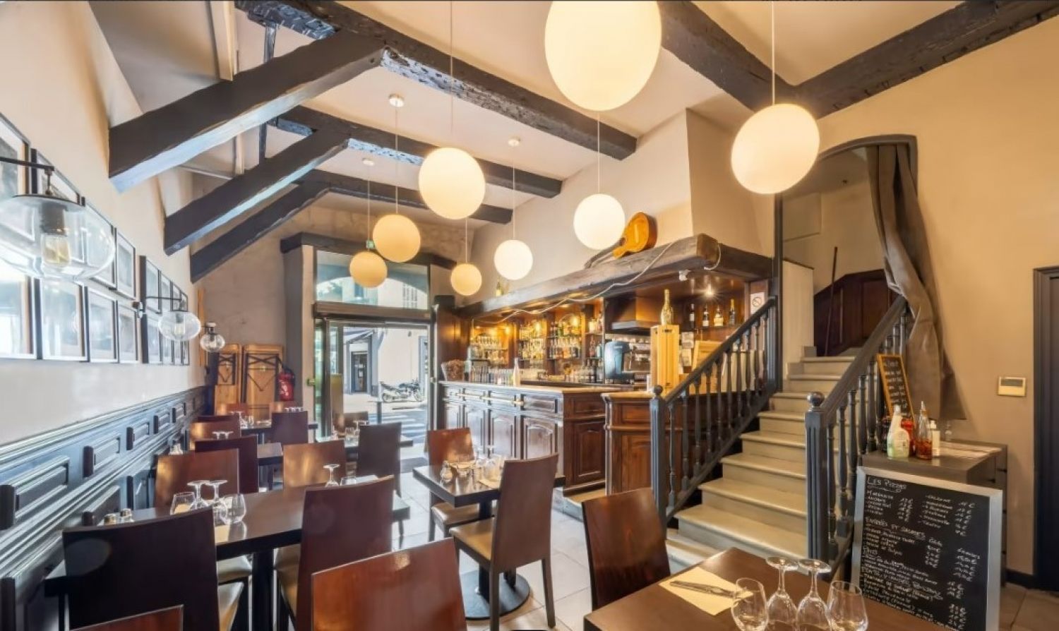 Spacious two-level restaurant rooms