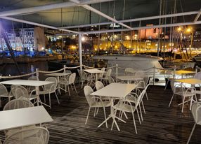 Terrace in the middle of the old port