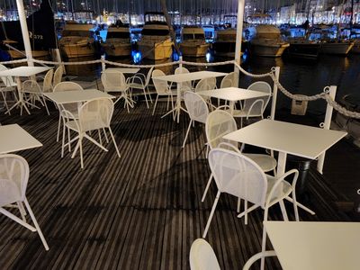 Terrace in the middle of the old port