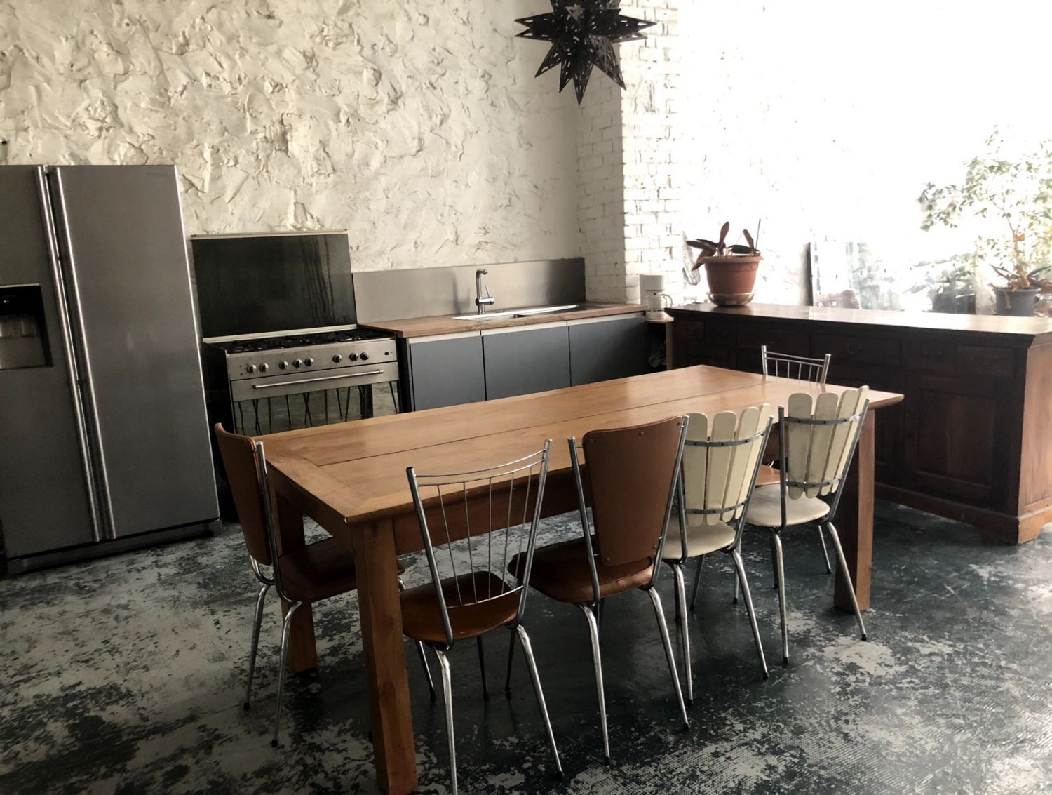 Industrial style high ceiling loft