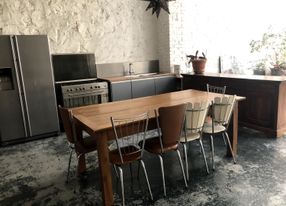 Industrial style high ceiling loft