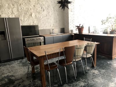 Industrial style high ceiling loft
