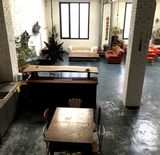 Industrial style high ceiling loft