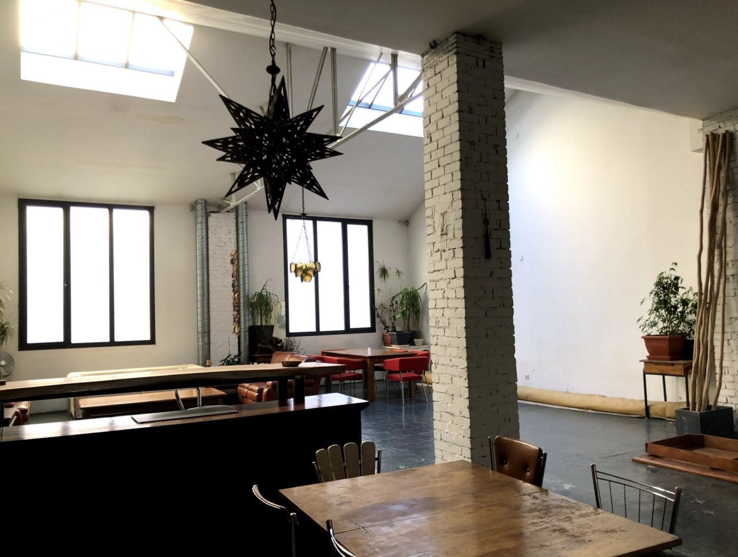 Industrial style high ceiling loft