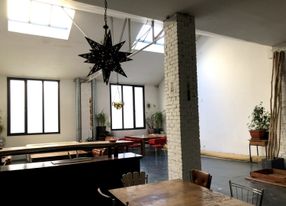 Industrial style high ceiling loft