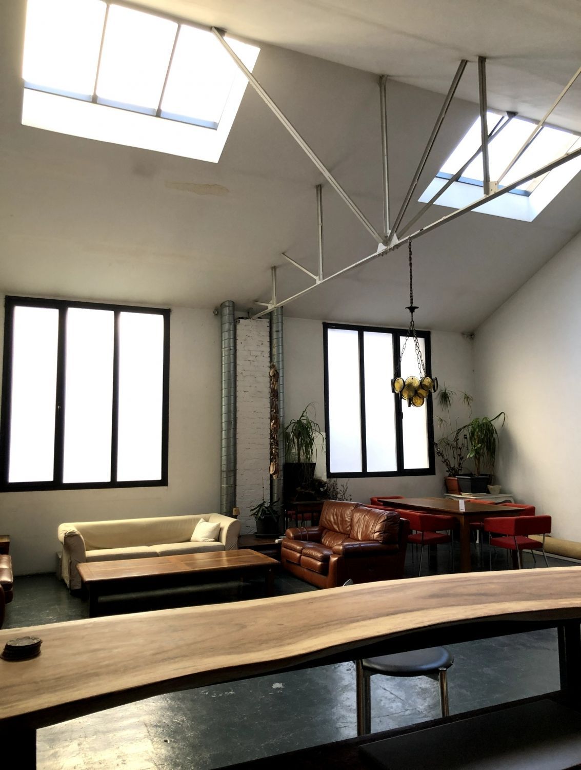 Industrial style high ceiling loft